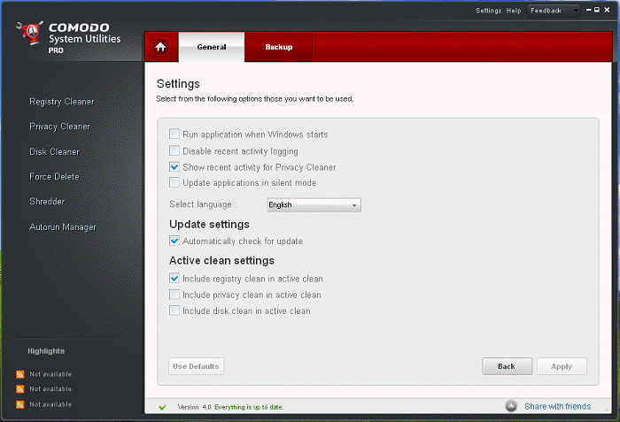 comodo system utilities